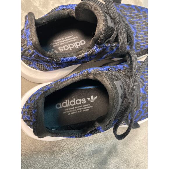 Adidas Swift Run Blue Leopard Print Sneakers - Size 7.5 - Picture 2 of 9